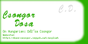 csongor dosa business card